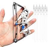 TIETHEKNOT Mini Archery Bow Set Right Hand Mini Compound Bow Mini Hunting Bow Metal Material Catapult RH/LH for Hunting Shooting Practice Archery Entertainment Fun, silvery
