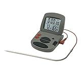 Taylor Programmable with Timer Instant Read Wired Probe Digital, Meat, Food, Grill BBQ Cooking Kitchen Thermometer with Timer, Gray