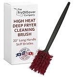 FryOilSaver Co. 20" Deep Fryer Cleaning Brush, Up to 425F High Heat Resistant, Pot Cleaning Brush for Commercial Kitchen Deep Fryers, Griddle, Grills, Ovens & Waffle Maker for Busy Restaurants - 90049