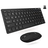 Macally Small Wireless Keyboard and Mouse Combo - An Essential Workspace Duo - 2.4G Wireless Keyboard Mouse for PC - 78 Key Mini Keyboard and Mouse with Slim Body, Quiet Click Buttons, and 3 DPI Modes