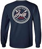 Joe's Surf Shop Men's Double Board Logo Long Sleeve Cotton Tee-XL-Navy/c