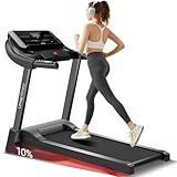 UMAY Fitness Home Folding Incline Treadmill with Pulse Sensors, 3.0 HP Quiet Brushless, 300 lbs Capacity (10% or 20% Incline)
