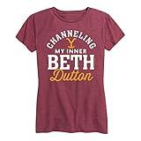 HYBRID APPAREL - Yellowstone - Channeling Inner Beth Dutton - Women's Short Sleeve Graphic T-Shirt - Size Large Heather Wine
