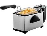 OVENTE Electric Deep Fryer 2 Liter Capacity, 1500 Watt Lid with Viewing Window and Odor Filter, Adjustable Temperature, Removable Frying Basket and Easy to Clean Stainless Steel Body, Silver FDM2201BR