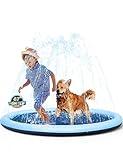 VISTOP Non-Slip Splash Pad for Kids and Dog, Thicken Sprinkler Pool Summer Outdoor Water Toys - Fun Backyard Fountain Play Mat for Baby Girls Boys Children or Pet Dog (67 inch, Blue&Blue)