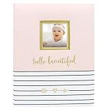 Pearhead Hello Baby First 5 Years Memory Book, Baby Girl Keepsake for New and Expectant Parents, Pregnancy And Milestone Journal, Pink