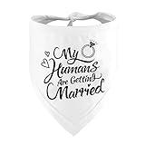 Engagement Gift, My Humans are Getting Married Dog Bandana, Wedding Photo Prop, Pet Scarf, Dog Engagement Announcement, Pet Accessories (Black)