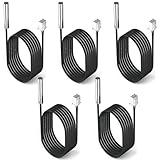 DROK 10K Temperature Sensor Probe, 5pcs 1 Meter Waterproof Temp Sensor Probe, Stainless Steel 3950 NTC Temp Sensor Probe, Digital Temperature Transmitter Extension Cable