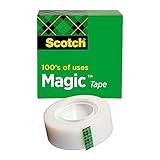 Scotch Magic Tape, Invisible, Home Office Supplies and Back to School Supplies for College and Classrooms, 1 Roll