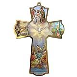 Needzo Glorious Mysteries Religious Wall Cross, Catholic Church Supplies and Decorations for Mass or Home Decor, 3 x 5 Inches