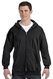 Hanes mens Full Zip Ultimate Heavyweight athletic hoodies, Black, Large US
