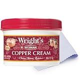 Wright's by Weiman Copper and Brass Cream Cleaner - With Polishing Cloth - Gently Cleans and Removes Tarnish without Scratching