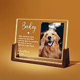 NIBESSER Personalized Pet Memorial Gifts, Dog Memorial Gifts for Loss of Dog Pet Loss Gifts in Memory of Dog Night Lights Custom Dog Acrylic Plaque Cat Memorial Photo Frame Pet Sympathy Gifts