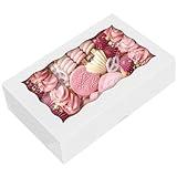 HONGFAPK 30Pcs Cookie Boxes 7" x 4 3/8" x 1 1/2" inches,Bakery Boxes with Window Ideal for Cookies, Chocolate Covered Strawberries, Cakesicles, Donuts, Macarons and Other Baked Goods