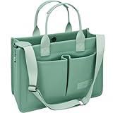 Tote Bag for Women With Compartments and Pockets,Large Canvas Tote Women's Purse Crossbody Bags Work Laptop Book Bag Top Handle Satchels Handbags Shoulder Bag for Travel Nurse Church Gym Beach Office