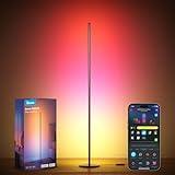 Govee RGBIC Floor Lamp, LED Corner Lamp Works with Alexa, 1000 Lumen Smart Modern Floor Lamp with Music Sync and 16 Million DIY Colors, Color Changing Standing Floor Lamp for Bedroom Living Room Black