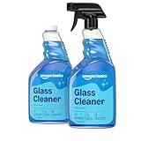 Amazon Basics Glass Cleaner, 32 Fl Oz, Pack of 2 with 1 Sprayer