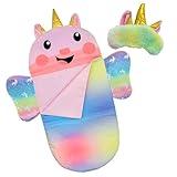Baby Doll Sleeping Bag Toy Playset Rainbow Unicorn Doll Bedding Slumber Bed Accessories with Eye Mask Doll Unicorn Style Sleeping Bag (for 18 inch Doll)