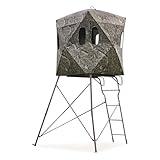 Guide Gear 6 Foot Tripod Hunting Tower Blind, 2-Man Stand Elevated, Hunting Gear Equipment Accessories, 4 by 4