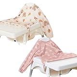 CoolaPeach 2Set Feeding Bibs Long Sleeve Baby Bib - Mess-Proof Feeding Bibs for Babies - Adjustable, Waterproof, and Highchair/Table Attachment,Fits Ages 6-24 Months(Rainbow)