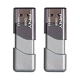 PNY 128GB Turbo Attaché 3 USB 3.0 Flash Drive, Silver (Pack of 2)