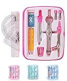 Mr. Pen- Geometry Set, 13 pcs, Compass for Geometry, Protractor Set, Geometry Kit Set with Shatterproof Storage Box, Geometry Kit, Drawing Tools, Drafting Set, Drafting Tools & Drafting Kits (Pink)