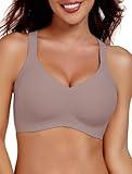Gailife Wireless Smooth Bras for Women No Underwire V Neck Womens Bralettes Seamless Push Up T Shirt Everyday Bras and Plus Size-Grey,L