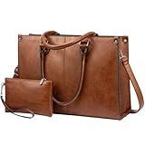 LOVEVOOK Laptop Bag for Women, 15.6 inch Laptop Tote Bag Vintage Work Bags for Women Computer Bag Office Briefcase Handbag