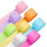 PIGETALE Crepe Paper Streamers, 8 Rolls 656ft Party Streamers, Pack of 8 Pastel Colors Crepe Paper for Kids Girls Birthday Party Supplies Wedding Bridal Baby Shower Decorations (1.8Inch x 82Ft/Roll)