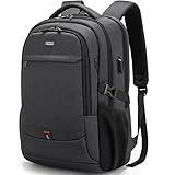 DUSLANG 17 Inch Laptop Backpack for Travel Water Resistant College Backpack for Men/Women Laptop Bag with USB Charging Port,Black