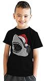 Youth Santa Jaws Funny Holiday Shark Christmas Cool Novelty T Shirt for Kids Funny T Shirts Christmas T Shirt for Kids Funny Shark T Shirt Novelty T Shirts Black XL