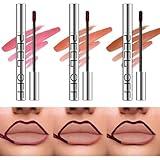 LANGMANNI 3 Colors Long-Lasting Peel Off Lip Liner Set, Waterproof & Smudge-Proof Matte Lip Liners Gift Makeup For Girls (#1+2+3)