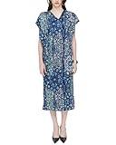 SIXDO V-Neck Silk Loose Dress, a Sophisticated and Elegant Wardrobe Essential for Work and Seasonal Events 2025 Dark Navy