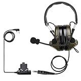 Retevis EHK007 Tactical Headset,Hunting & Shooting Earmuffs with Mic, Sound Amplification, Noise Reduction Walkie Talkie Headset, for RT21 RT22 RT68,Compatible with Baofeng UV-5R 5RM Px-888S(1 Pack)