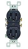 Leviton 15 Amp, 125 Volt, Duplex Receptacle, Residential Grade, Grounding, All Screws Backed Out, 5320-ECP, Black