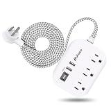 Cruise Ship Essentials - Mifaso Power Strip with USB Ports, 5Ft Flat Extension Cord with Multiple Outlets, USB Charging Station with Non Surge Protector for Cruise Ship, Travel, Dorm Room Essentials