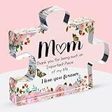 Gifts for Mom - Cute Engraved Acrylic Block Puzzle Piece - Adorable Mum Gift from Son, Daughter - Fun Christmas, Mothers Day, Retirement Gift Idea - Fancy Decoration Piece for Home, Office