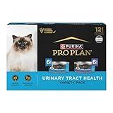 Purina Pro Plan Urinary Tract Health Pate Cat Food Variety Pack, Turkey and Giblets, and Ocean Whitefish Entrees - (Pack of 12) 5.5 oz. Cans