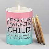 Funny Candle for Mom Dad - Being Your Favorite Child Ceramic Jar Scented Candles Gifts for Mothers Fathers from Daughter Son - Candle Gifts for Birthday Christmas Valentines