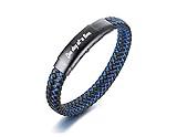 VNOX One Day at a Time Recovery Leather Bracelet Sobriety Gift Addiction Recovery Gift for Men
