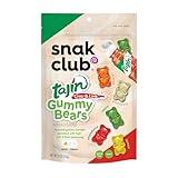 Snak Club Tajin Gummy Bears, Assorted Fruit Candy Gummies with Chili and Lime Seasoning, Mild, Gluten-Free and Vegan Snacks, 9 oz Resealable Bag