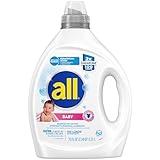 all Liquid Laundry Detergent, Gentle for Baby, Hypoallergenic & Free Of Dyes, 2X Concentrated, 100 Loads