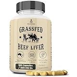 Ancestral Supplements Grass Fed Beef Liver 180 Capsules, Supports Energy Production, Detoxification, Digestion, Immunity and Full Body Wellness, Non-GMO, Freeze Dried Liver Health Supplement