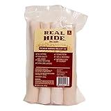 Real Hide | All Natural Dog Chew Treats - Premium Rawhide Rolls, 9-10 Inch - Long Lasting Grass Fed Free Range Beef Hide - Medium/Large Dogs - 4 Count