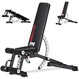 Keppi 1200LB Weight Bench, Heavy Duty Bench1000 PRO Adjustable Workout Bench Press Set for Home Gym Strength Training, Removable Foot Catch for Incline Flat Decline Sit Up Bench for Full Body Fitness