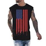 American Flag Tank Top Men 4th of July Patriotic Sleeveless Tanks Tops Memorial Day Big and Tall Muscle Tee Shirts Independence Day Apparel Tshirts Camiseta Sin Mangas para Hombre Black 3X-Large