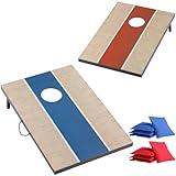 TIXWOOK Cornhole Sets 3'x2' with 8 Bean Bags, Corn Hole Games for Adults Outdoor Bean Bag Toss Game, MDF Wood