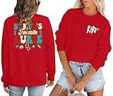 LUKYCILD Santa's Favorite Nurse Sweatshirt Christmas Sweatshirts for Women Long Sleeve Nurse Christmas Shirt Xmas Gifts Red