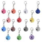 Xthrotsenk 14 Pack Cat Dog Collar Bells Colourful Pet Small Bells with Clasps Bell for Cat Collar Dog Collar Charms Cat and Dog Round Bells Pet Collar Accessories for Dog Cat Kitty Puppy Pet