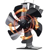 Tomersun Wood Stove Fan Heat Powered Stove Fan Heater Fan Fireplace Fan for/Pellet/Wood Burner/Fireplace